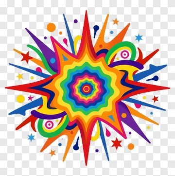 Colorful Starburst Design PNG