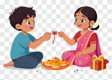 Brother And Sister Celebrating Raksha Bandhan PNG