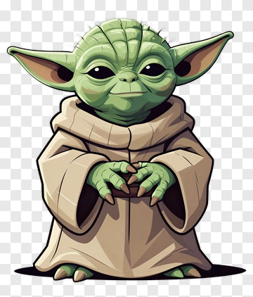 Cartoon Yoda Holding Hands Together PNG
