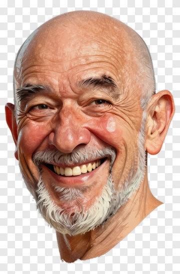 Smiling Elderly Man With A Beard PNG