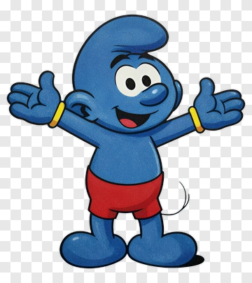 Cartoon Smurf With Open Arms PNG