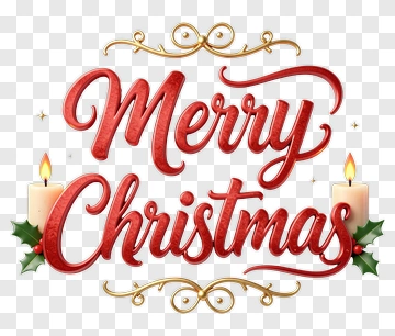 Merry Christmas Candle Decoration PNG
