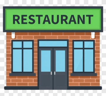 Restaurant Building Illustration PNG