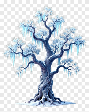 Winter Tree With Icicles PNG