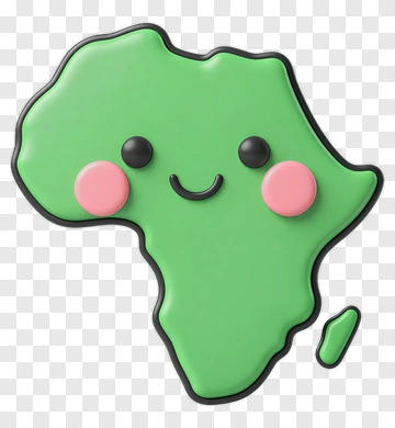 Cartoon Africa Map With Smiling Face PNG