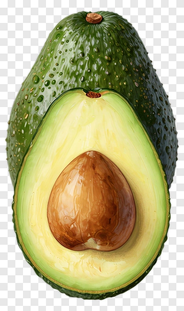 Avocado Halved With Seed PNG