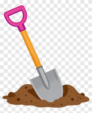 Shovel Digging In Soil PNG