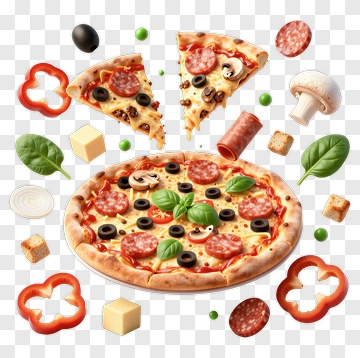 Delicious Pizza With Various Toppings PNG