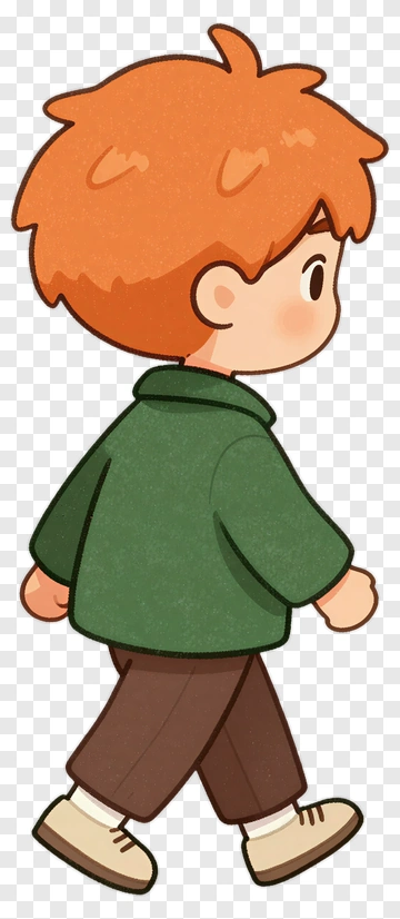 Cartoon Boy Walking PNG