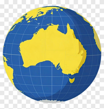 3D Globe Featuring Australia PNG