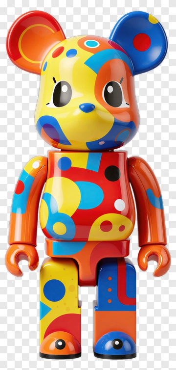 Colorful Bearbrick Toy Figure PNG