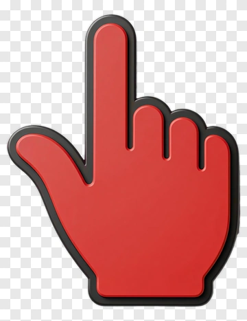 Red Hand Gesture Pointing Up PNG