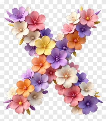Colorful Flower Arrangement In An X Shape PNG