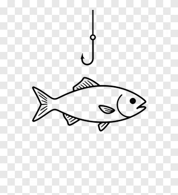 Fish Hooked On A Fishing Line PNG