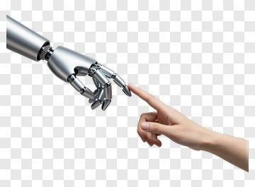 Robot Hand Reaching Out To Human Hand PNG