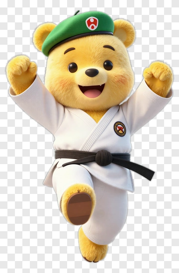 Cartoon Bear In Karate Uniform PNG