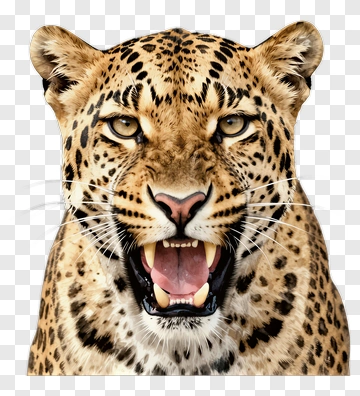 Leopard With Open Mouth PNG