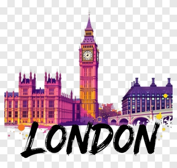 Colorful London Skyline With Big Ben PNG
