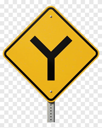 Y-Shaped Road Sign PNG