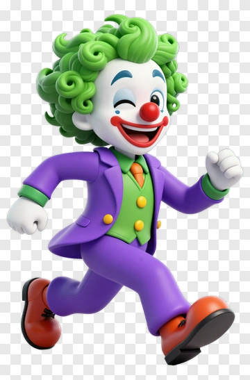 Cartoon Clown Running PNG
