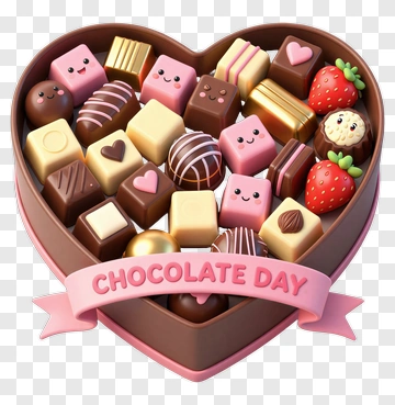 Chocolate Day Heart Shaped Box Of Chocolates PNG