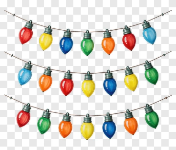 Colorful String Of Holiday Lights PNG