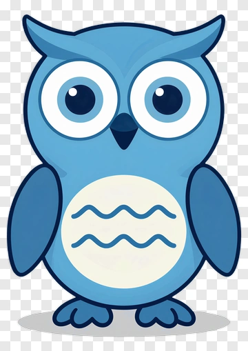 Cartoon Blue Owl PNG
