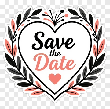 Save The Date Heart Decoration PNG