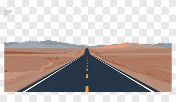 Desert Road Stretching Into The Horizon PNG