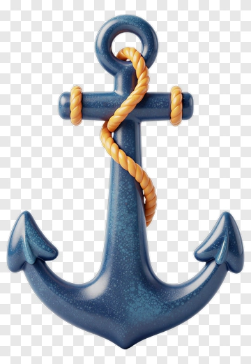 3D Anchor With Rope PNG