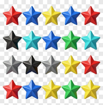 Colorful Star Collection PNG