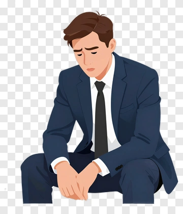 Sad Businessman Sitting On The Ground PNG