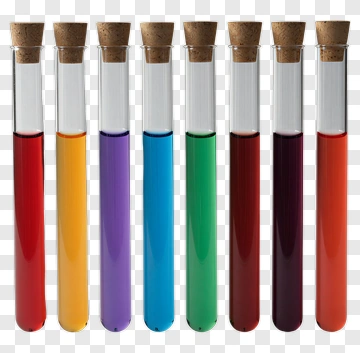 Test Tubes Filled With Colorful Liquids PNG