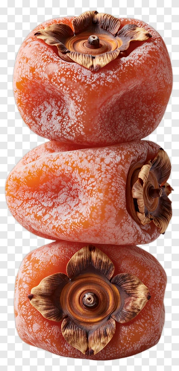 Stack Of Decorative Persimmon Fruits PNG
