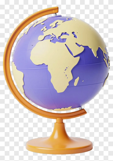 Colorful Globe On Stand PNG