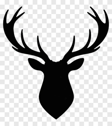 Silhouette Deer Head With Antlers PNG