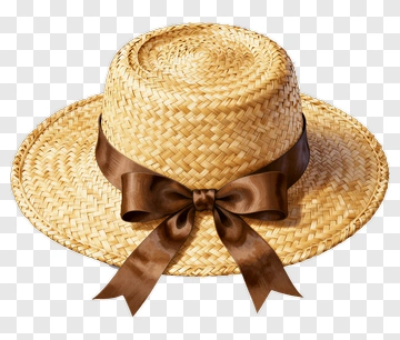 Straw Hat With Brown Ribbon PNG