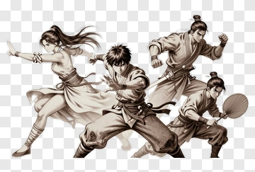 Martial Arts Characters In Action PNG