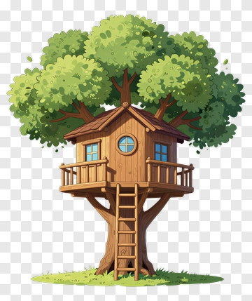 Cartoon Treehouse In A Tree PNG