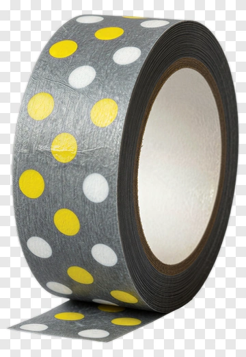 Gray Decorative Tape With Yellow And White Dots PNG