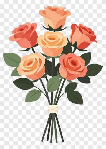 Bouquet Of Colorful Roses PNG