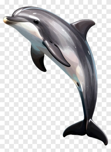 Cartoon Dolphin Swimming PNG