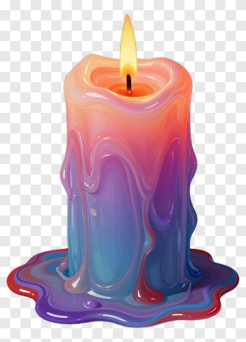 Colorful Dripping Candle PNG