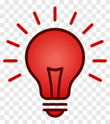 Red Light Bulb With Rays PNG
