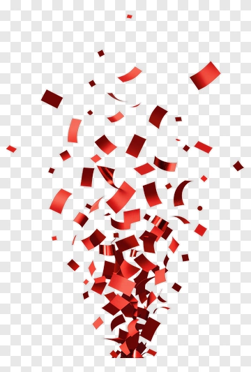 Red Confetti Falling PNG
