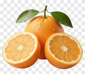 Fresh Orange With Slices PNG