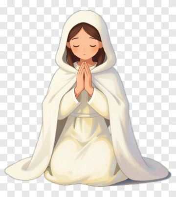 Praying Girl In White Cloak PNG