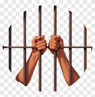 Hands Grasping Prison Bars PNG