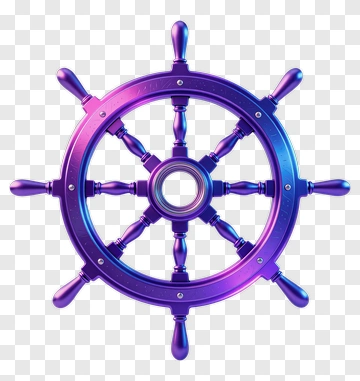 Colorful Ship Wheel PNG