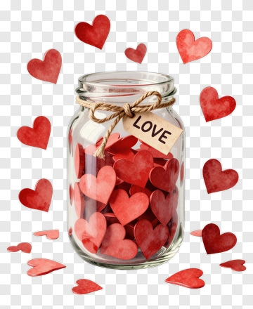 Jar Of Love Hearts PNG